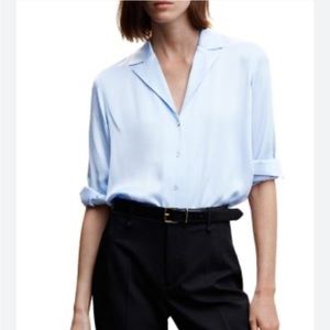 Mango satin blouse 🩵